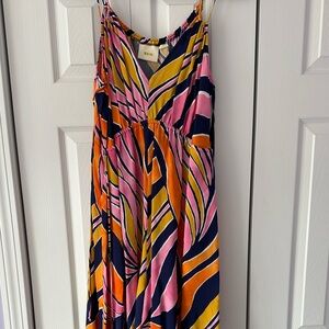 Anthropologie
Maeve Finley Pink and blue print palazzo wide leg jumpsuit
14